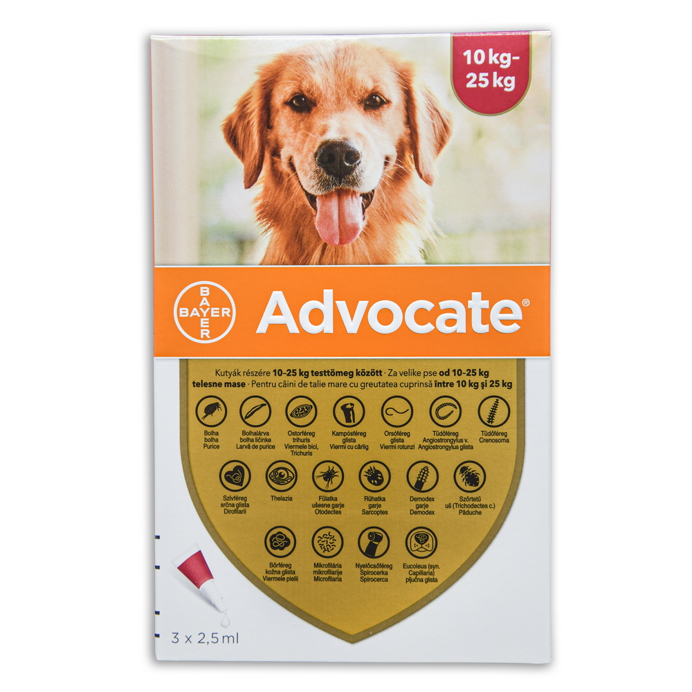 Advocate Dog 2,5 ml 10-25 kg 3x