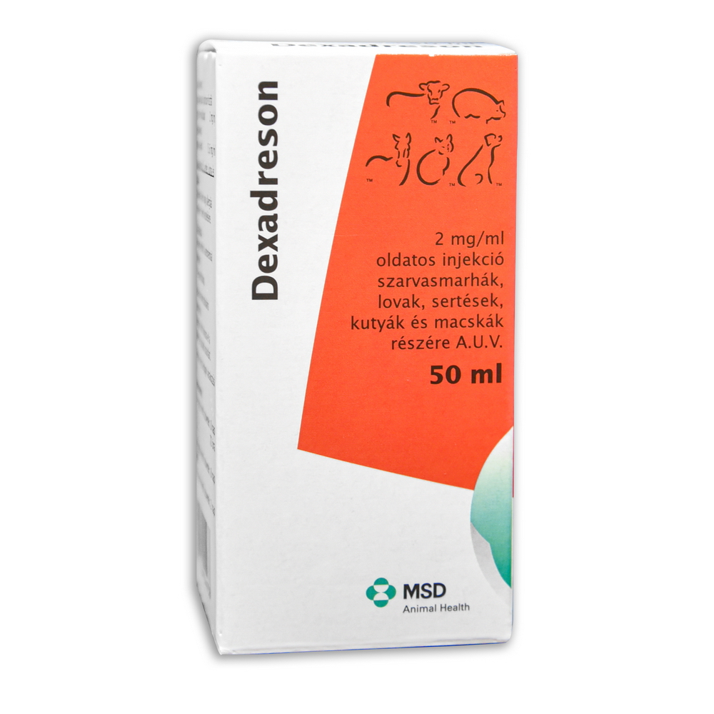 Dexadreson 2 mg/ml oldatos injekció szarvasmarhák, lovak, sertések, kutyák és macskák részére A.U.V.