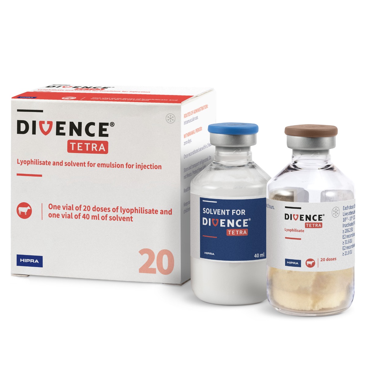 DIVENCE TETRA liofilizátum és oldószer emulziós injekcióhoz-20 ADAGOS