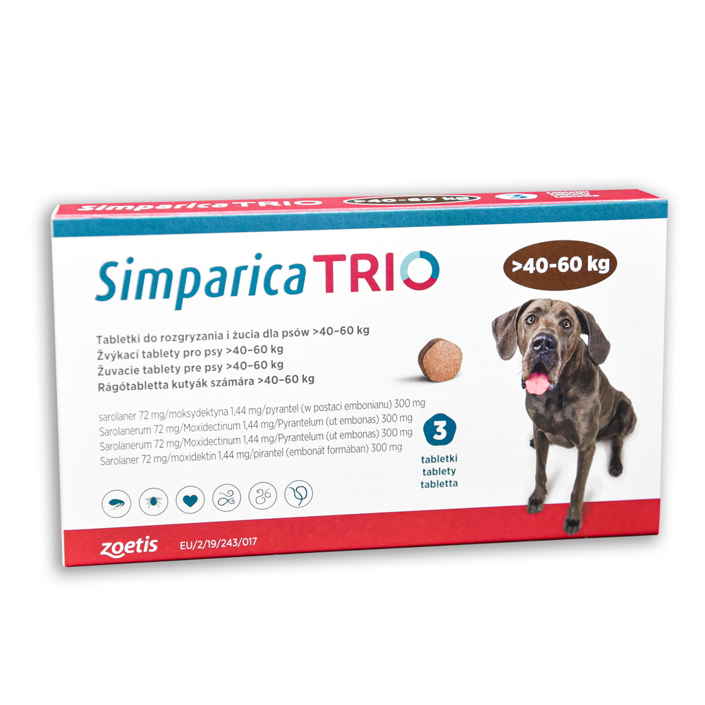 Simparica Trio rágótabletta 40-60 kg 3x