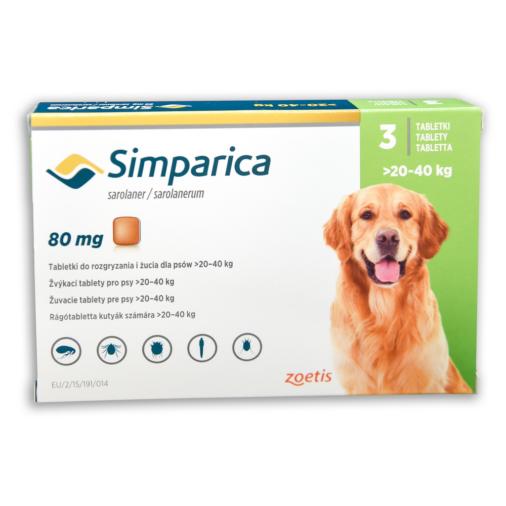 Simparica 80 mg rágótabletta 20-40 kg 3x