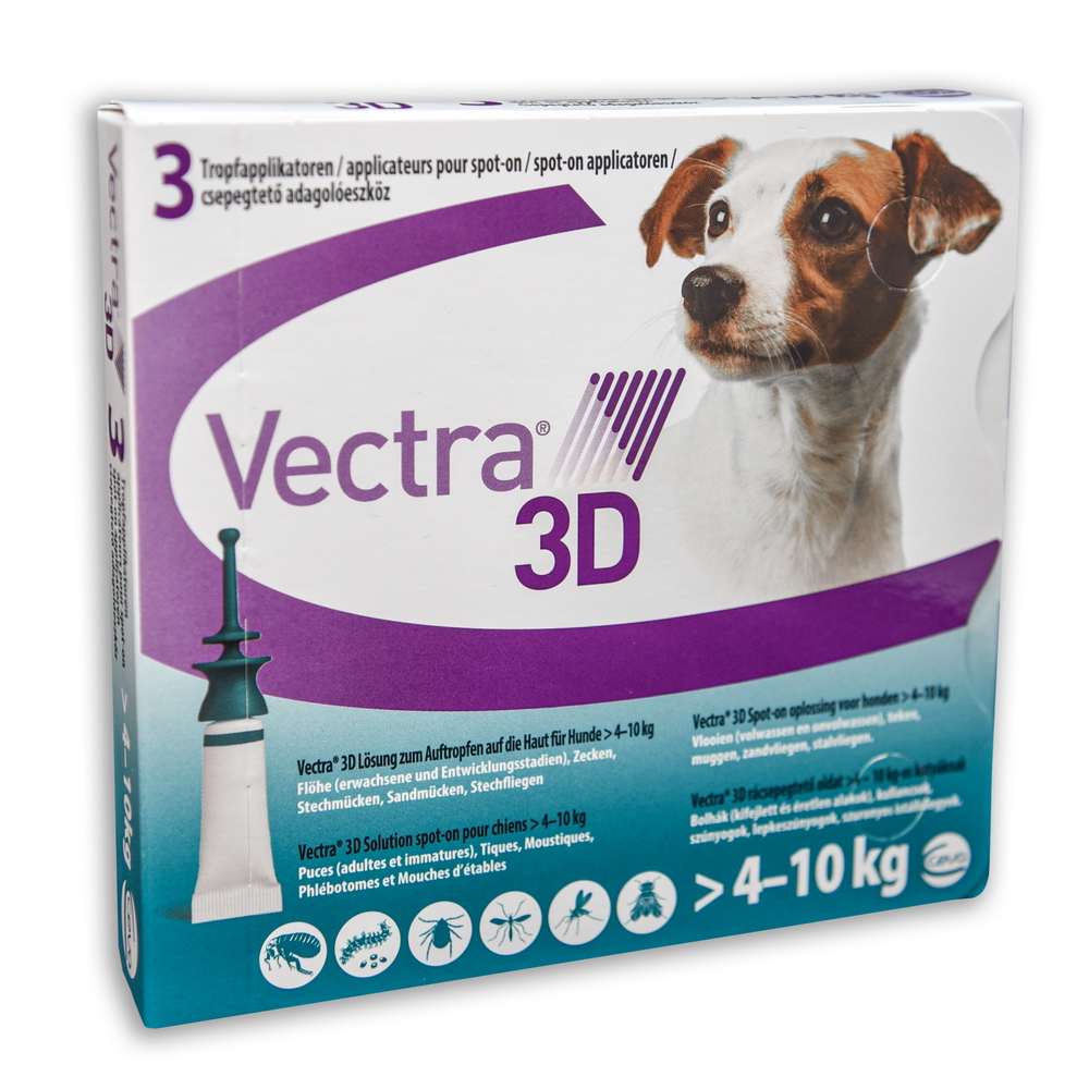 Vectra 3D rácsepegtető oldat 4-10 kg-os kutyáknak 3x