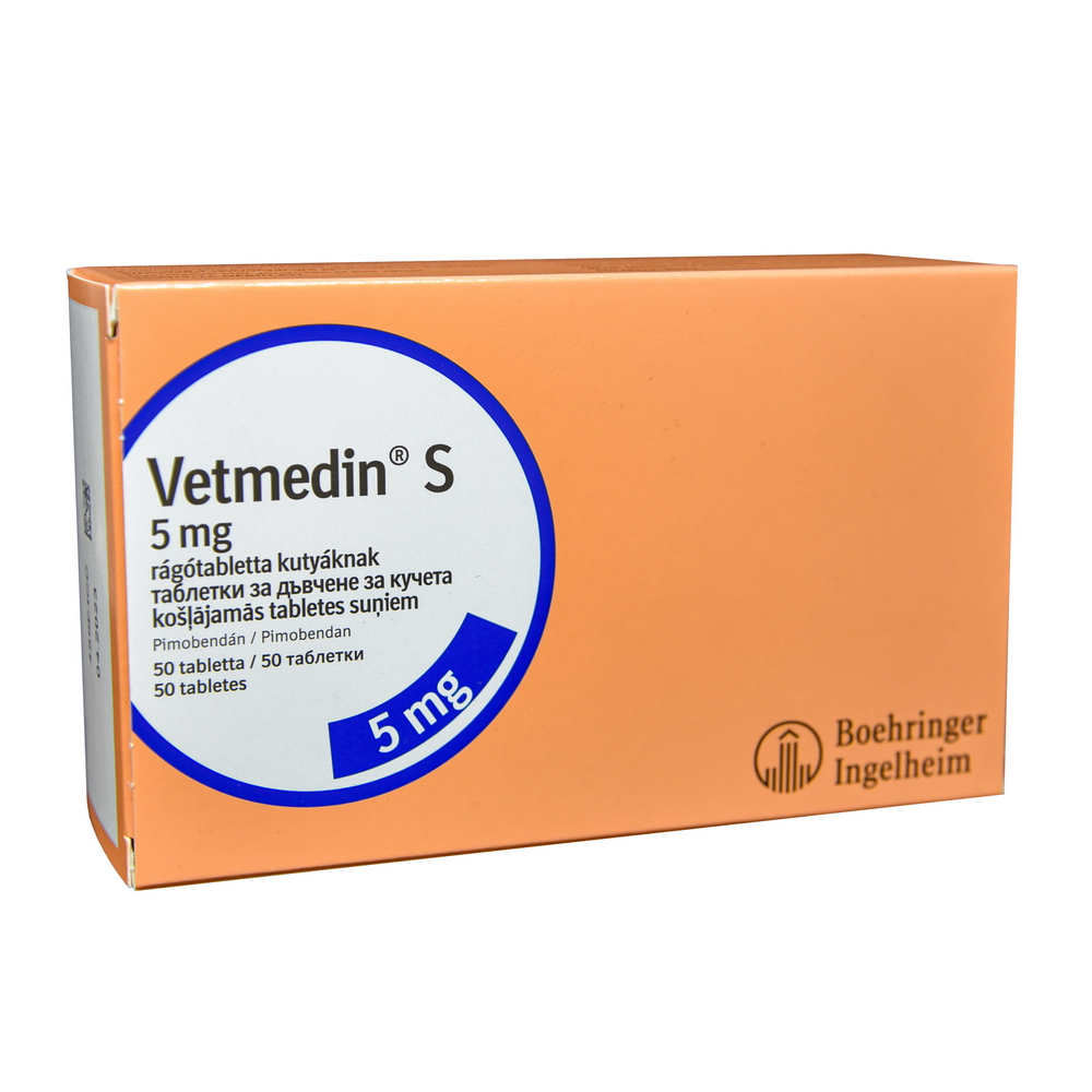 Vetmedin S 5 mg rágótabletta kutyáknak  - 50x